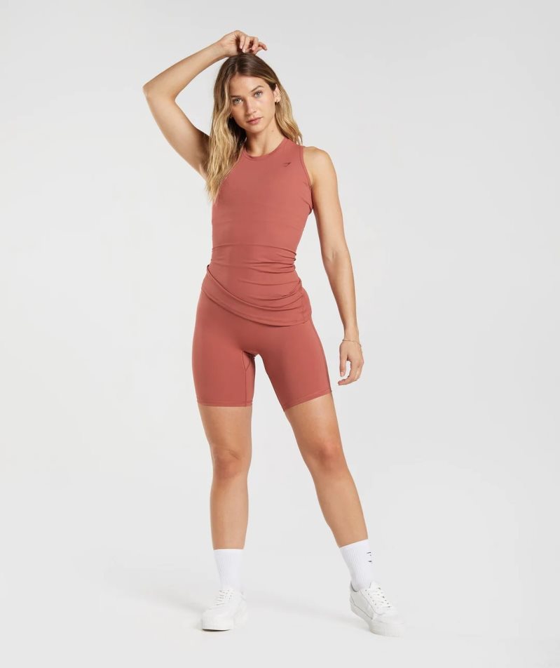 Podkoszulki Gymshark Elevate Asymmetric Damskie Brązowe | PL 613GLH